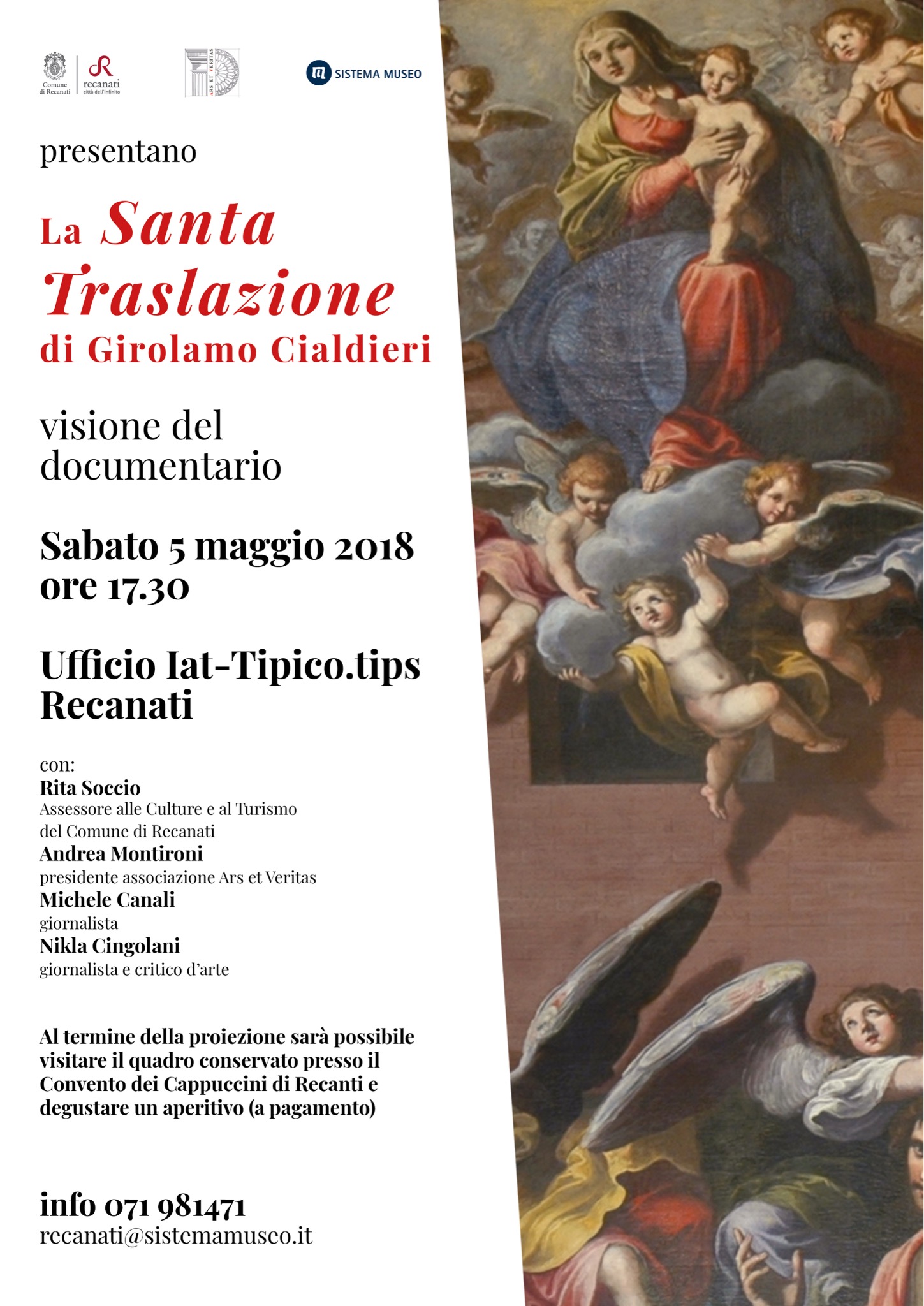 Allo Iat il documentario “La Santa Traslazione della Santa Casa di Loreto” Opera di Girolamo Cialdieri