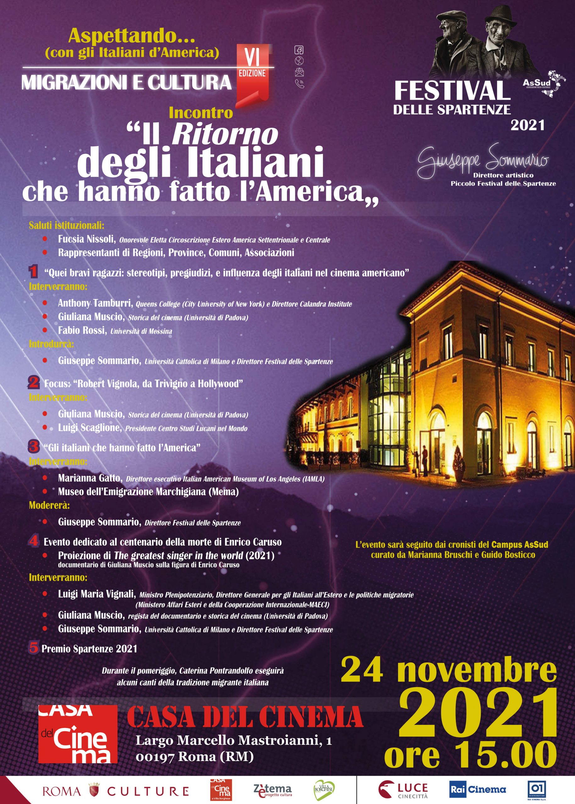Mercoledì 24 il Museo dell’Emigrazione Marchigiana si racconta alla Casa del Cinema di Roma, in occasione del prestigioso “Festival delle Spartenze“